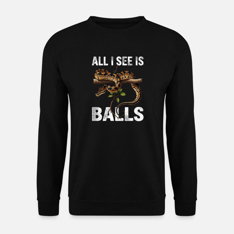 Königspython Schlangen Liebhaber Terrarium Python - Unisex Pullover - Schwarz