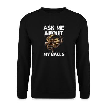 King Python Snakes Lover Terrarium Python - Unisex Sweatshirt - black - Front - Alina (178cm) & Michal (187cm)