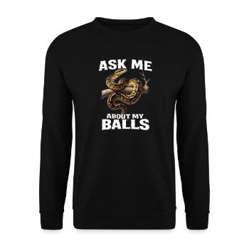 King Python Snakes Lover Terrarium Python - Unisex Sweatshirt - black - Front - Alina (178cm) & Michal (187cm)