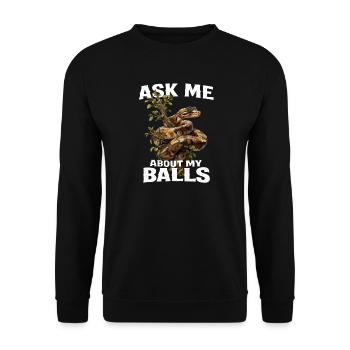 King Python Snakes Lover Terrarium Python - Unisex Sweatshirt - black - Front - Alina (178cm) & Michal (187cm)