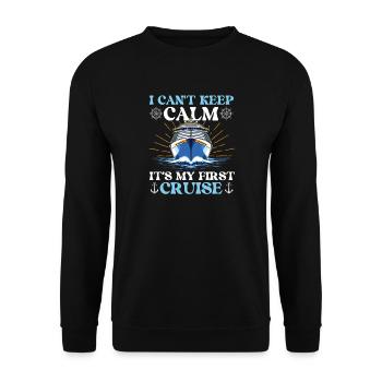 First Cruise 2026 Retro Calm Not Possible Outfit - Unisex Sweatshirt - black - Front - Alina (178cm) & Michal (187cm)