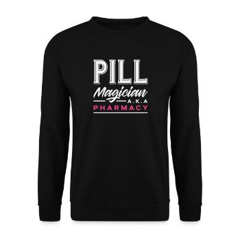 Pill magician, pharmacist, pharmacy technician - Unisex Sweatshirt - black - Front - Alina (178cm) & Michal (187cm)