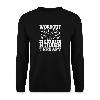Powerlifting Bodybuilder Cheaper Than Therapy Gym - Unisex Pullover - Schwarz - Vorne - Alina (178cm) & Michal (187cm)