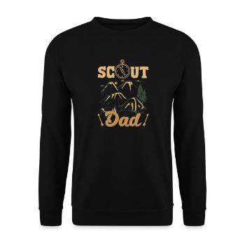 Pfadfinder Scouting Dad Vater Camp Forest - Unisex Pullover - Schwarz - Vorne - Alina (178cm) & Michal (187cm)