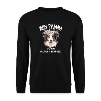 Pyjama Drôle Chien Border Collie - Sweat-shirt Unisexe - noir - Devant - Alina (178cm) & Michal (187cm)