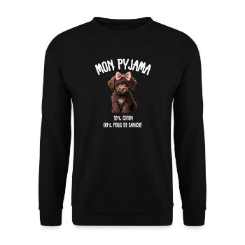 Pyjama Chien Caniche Humour - Sweat-shirt Unisexe - noir - Devant - Alina (178cm) & Michal (187cm)