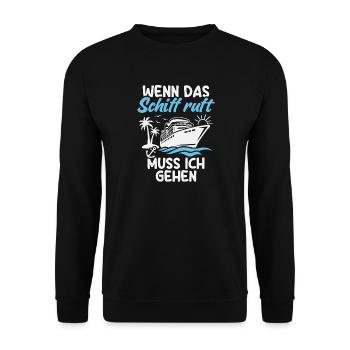 Kreuzfahrt Urlaub Kreuzfahrtschiff Kreuzfahrer - Unisex Pullover - Schwarz - Vorne - Alina (178cm) & Michal (187cm)