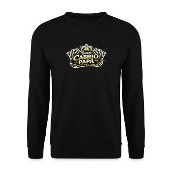 Bester Cabrio Papa König lustiger Spruch Dad - Unisex Pullover - Schwarz - Vorne - Alina (178cm) & Michal (187cm)