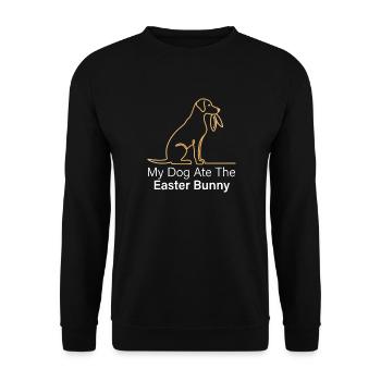 Mon chien a mangé le motif drôle de Pâques du lapin de Pâques - Sweat-shirt Unisexe - noir - Devant - Alina (178cm) & Michal (187cm)