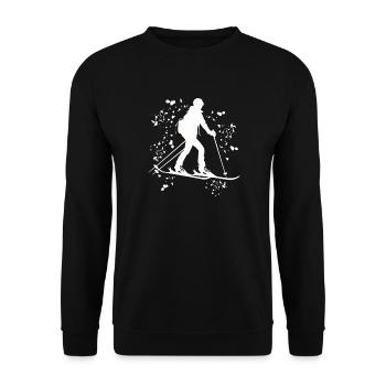 Alpine skier Winter sports Ski touring - Unisex Sweatshirt - black - Front - Alina (178cm) & Michal (187cm)