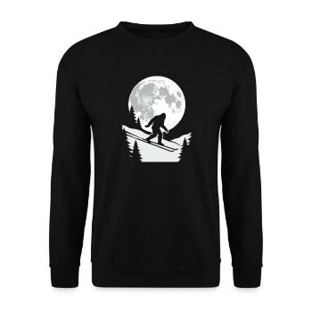 Bigfoot Skifahrer Mond - Unisex Pullover - Schwarz - Vorne - Alina (178cm) & Michal (187cm)