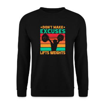 Fitness Motivation Bodybuilder Don ́t Make Excuses - Unisex Sweatshirt - black - Front - Alina (178cm) & Michal (187cm)
