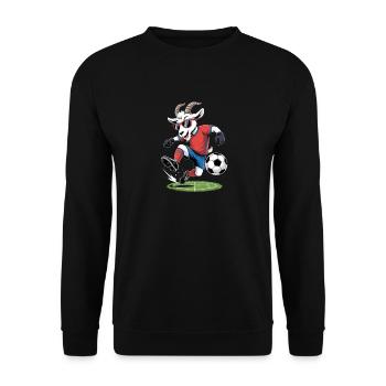 Chèvre de football cool avec des lunettes de soleil - Sweat-shirt Unisexe - noir - Devant - Alina (178cm) & Michal (187cm)