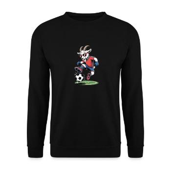 Stylish football goat with sunglasses - Unisex Sweatshirt - black - Front - Alina (178cm) & Michal (187cm)