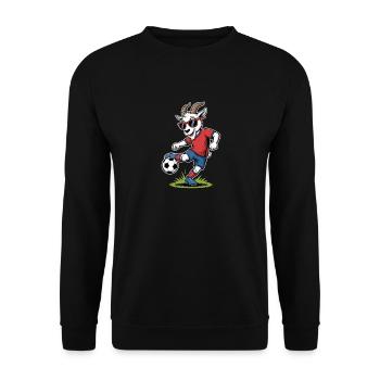 Un beau bouc de football avec des lunettes de soleil - Sweat-shirt Unisexe - noir - Devant - Alina (178cm) & Michal (187cm)
