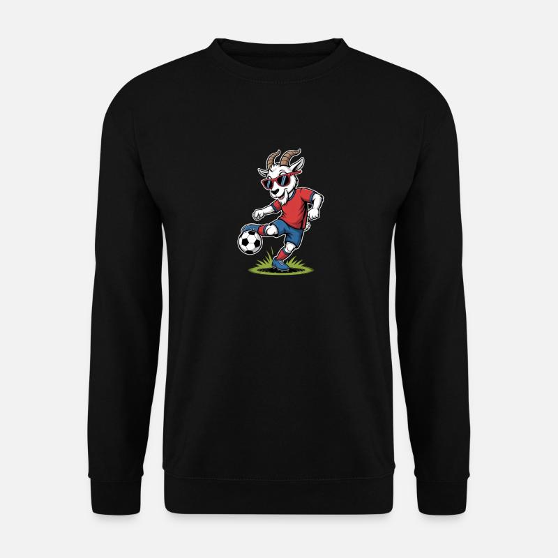 Coole Fußball Ziege mit Sonnenbrille - Unisex Pullover - Schwarz
