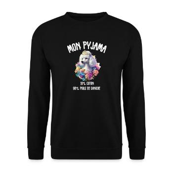 Pyjama Chien Caniche Humour - Sweat-shirt Unisexe - noir - Devant - Alina (178cm) & Michal (187cm)