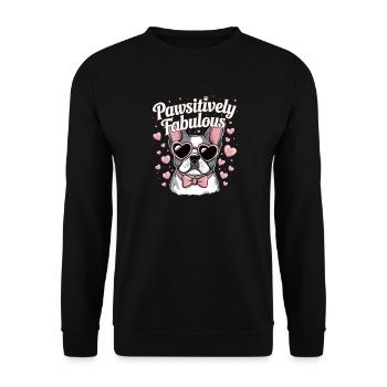 Pawsitively Fabulous French Bulldog - Unisex Sweatshirt - black - Front - Alina (178cm) & Michal (187cm)