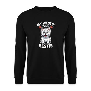 West Highland White Terrier Spruch Westie Geschenk - Unisex Pullover - Schwarz - Vorne - Alina (178cm) & Michal (187cm)