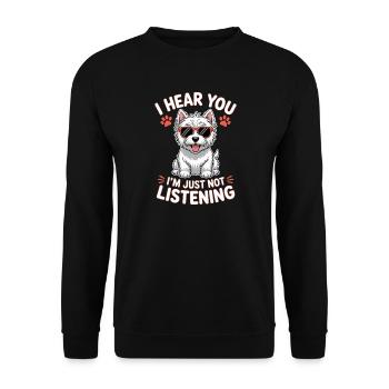 West Highland White Terrier Spruch Westie Geschenk - Unisex Pullover - Schwarz - Vorne - Alina (178cm) & Michal (187cm)