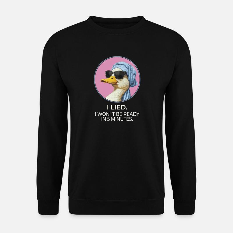 I Lied Duck – Lustiges Statement Design - Unisex Pullover - Schwarz