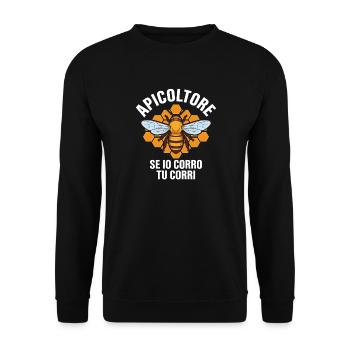 Lustiges Bienenzüchter-Zitat - Unisex Pullover - Schwarz - Vorne - Alina (178cm) & Michal (187cm)