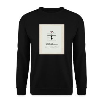 Shut up – Inner Peace Loading Design - Unisex Pullover - Schwarz - Vorne - Alina (178cm) & Michal (187cm)