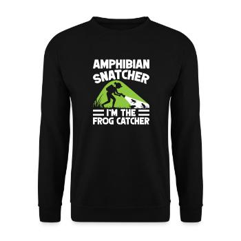 Frog Catcher Amphibian Snatcher Frog - Unisex Pullover - Schwarz - Vorne - Alina (178cm) & Michal (187cm)
