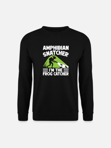 Frog Catcher Amphibian Snatcher Frog - Unisex Sweatshirt - black