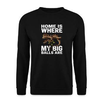King Python Snakes Lover Terrarium Python - Unisex Sweatshirt - black - Front - Alina (178cm) & Michal (187cm)