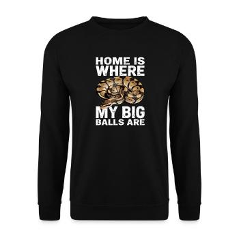 King Python Snakes Lover Terrarium Python - Unisex Sweatshirt - black - Front - Alina (178cm) & Michal (187cm)