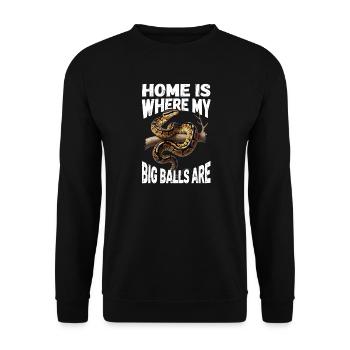 King Python Snakes Lover Terrarium Python - Unisex Sweatshirt - black - Front - Alina (178cm) & Michal (187cm)