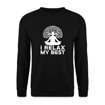 Pilates Enthusiasts I Relax My Best Pilates - Unisex Sweatshirt - black - Front - Alina (178cm) & Michal (187cm)