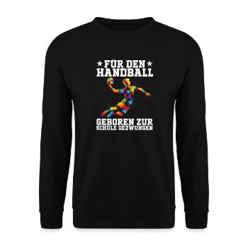 Handball Liebhaber Handball Sport Spieler Handball - Unisex Pullover - Schwarz - Vorne - Alina (178cm) & Michal (187cm)