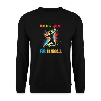 Handball Liebhaber Handball Sport Spieler Handball - Unisex Pullover - Schwarz - Vorne - Alina (178cm) & Michal (187cm)