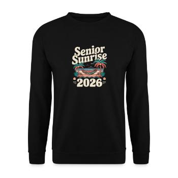 Senior Sunrise 2026 Beach Sunrise - Unisex Sweatshirt - black - Front - Alina (178cm) & Michal (187cm)
