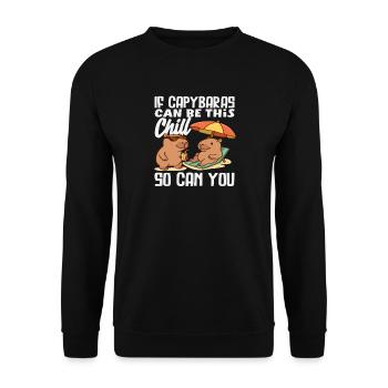 Calme-toi, capybara, alors tu peux capybara, mignon. - Sweat-shirt Unisexe - noir - Devant - Alina (178cm) & Michal (187cm)