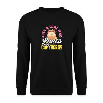 Fille adore les capybaras Capybaras mignons Drôles - Sweat-shirt Unisexe - noir - Devant - Alina (178cm) & Michal (187cm)