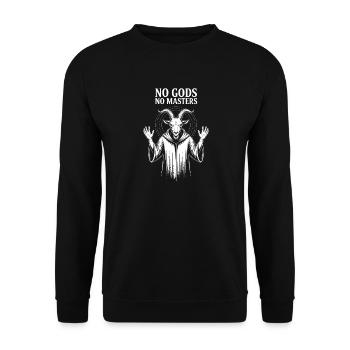 Goat Spirit Hoodie No Gods No Masters - Unisex Sweatshirt - black - Front - Alina (178cm) & Michal (187cm)