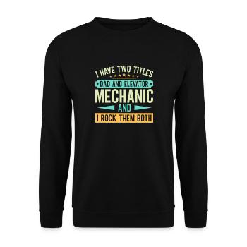 Elevator Mechanic - Dad And Elevator Mechanic - Unisex Sweatshirt - black - Front - Alina (178cm) & Michal (187cm)
