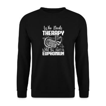 Baryton qui a besoin d’une thérapie quand tu as - Sweat-shirt Unisexe - noir - Devant - Alina (178cm) & Michal (187cm)