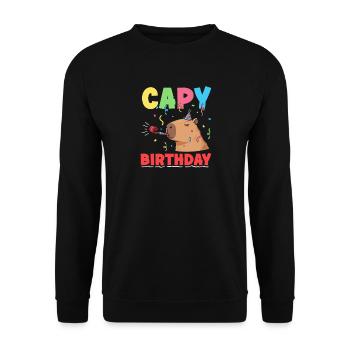Capy anniversaire Capybaras Animal mignon et drôle - Sweat-shirt Unisexe - noir - Devant - Alina (178cm) & Michal (187cm)