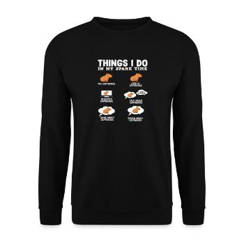 Choses que je fais pendant mon temps libre Capybaras - Sweat-shirt Unisexe - noir - Devant - Alina (178cm) & Michal (187cm)