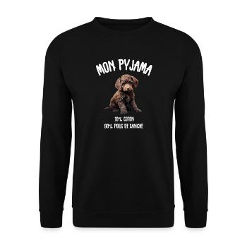 Pyjama Chien Caniche Humour - Sweat-shirt Unisexe - noir - Devant - Alina (178cm) & Michal (187cm)