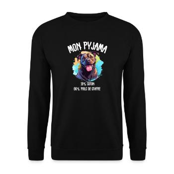 Lustige Hundestaff-Schlafanzüge - Unisex Pullover - Schwarz - Vorne - Alina (178cm) & Michal (187cm)