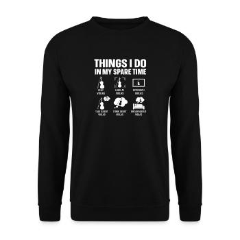 Viola Loisir : Ce que je fais Viola - Sweat-shirt Unisexe - noir - Devant - Alina (178cm) & Michal (187cm)