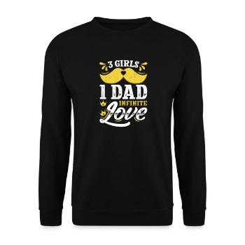 Dad father of three girls daughters - Unisex Sweatshirt - black - Front - Alina (178cm) & Michal (187cm)