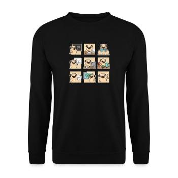 Funny Pug Teacher ABC STORY TEACH A Plus - Unisex Sweatshirt - black - Front - Alina (178cm) & Michal (187cm)