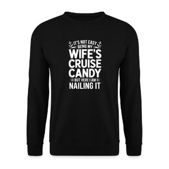 Ehefrau Sprüche Ehefrauen Lustige Ehefrau Geschenk - Unisex Pullover - Schwarz - Vorne - Alina (178cm) & Michal (187cm)