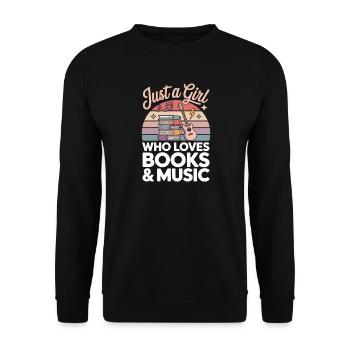 Just a Girl Who Loves Books & Music - Unisex Sweatshirt - black - Front - Alina (178cm) & Michal (187cm)